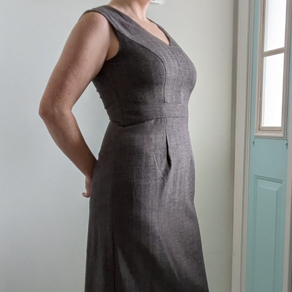 Mossimo Size 8 Midi Gray Herringbone Dress